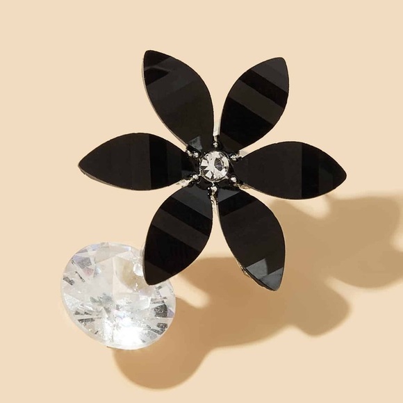 Any 2/$20! Black Flower & Crystal,Earrings - Picture 5 of 7